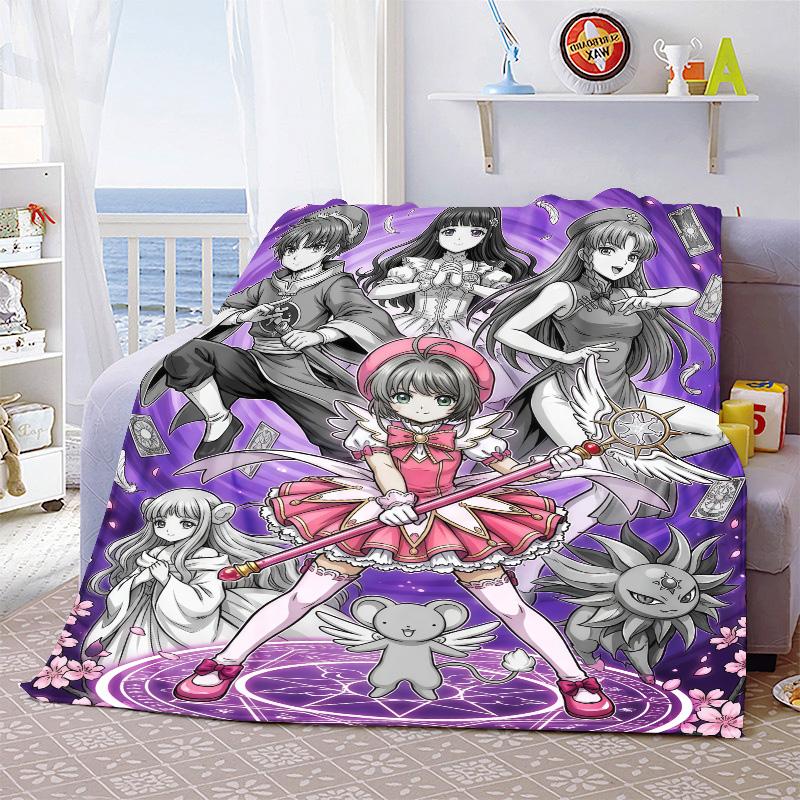 Cardcaptor Sakura Flannel Blanket Throw Soft Warm Lightweight Cozy Blanket for Sofa Bed Home Decor -QJY