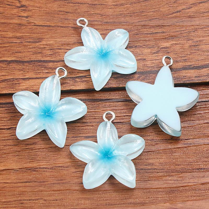 23X25mm DIY Resin Accessories Lotus Five-petal Flower Pendant