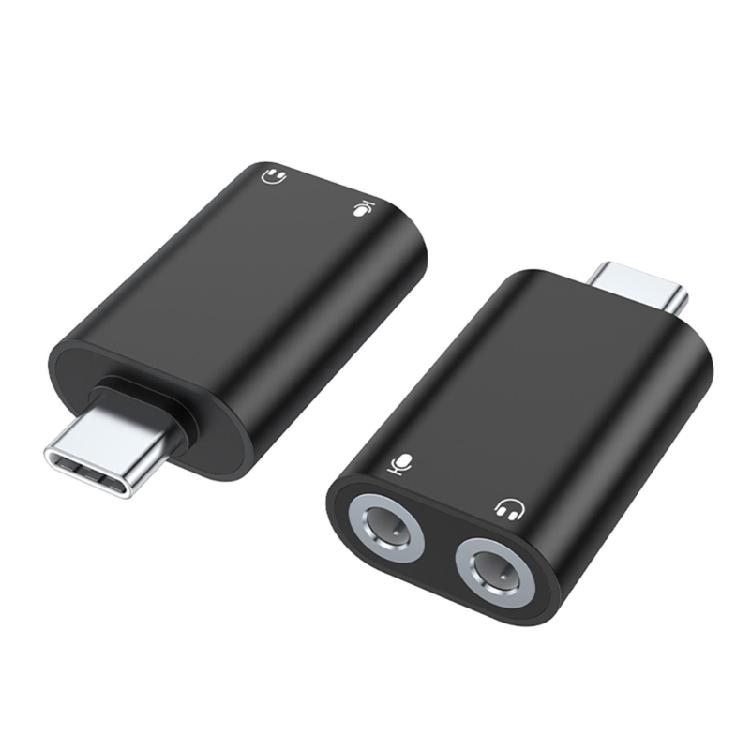 Double 3.5mm Headphone Adapter, USB C Double Headphone Splitter Type C To Auxiliary Female Port External Sound Card