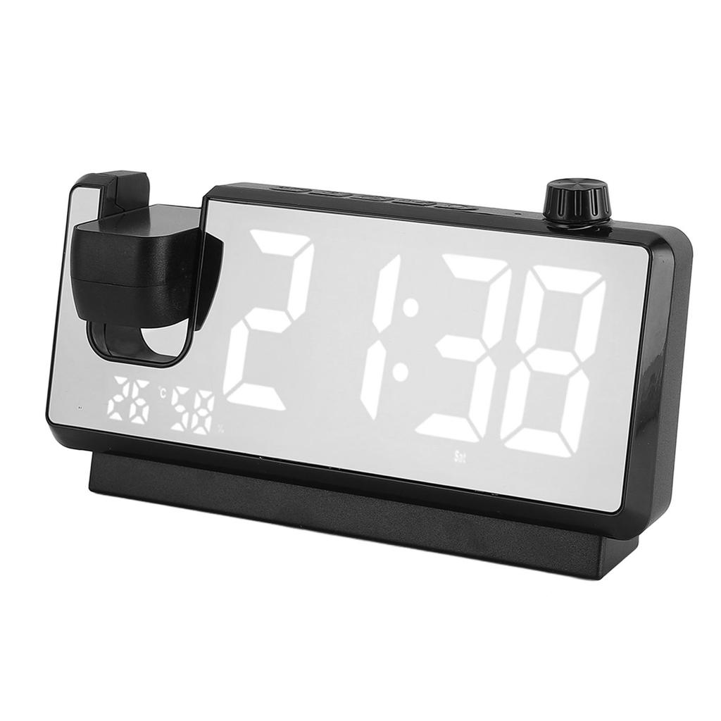 LED Projection Clock Large Display Color Screen Mirror Digital Electronic for Home Bedroom Desktop Snooze Wake Up