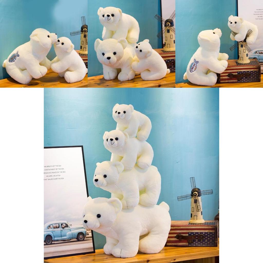 Adorable Plush Arctic Bear Stuffed Animal Soft White Bear Doll For Kids 25cm 35cm 45cm 58cm