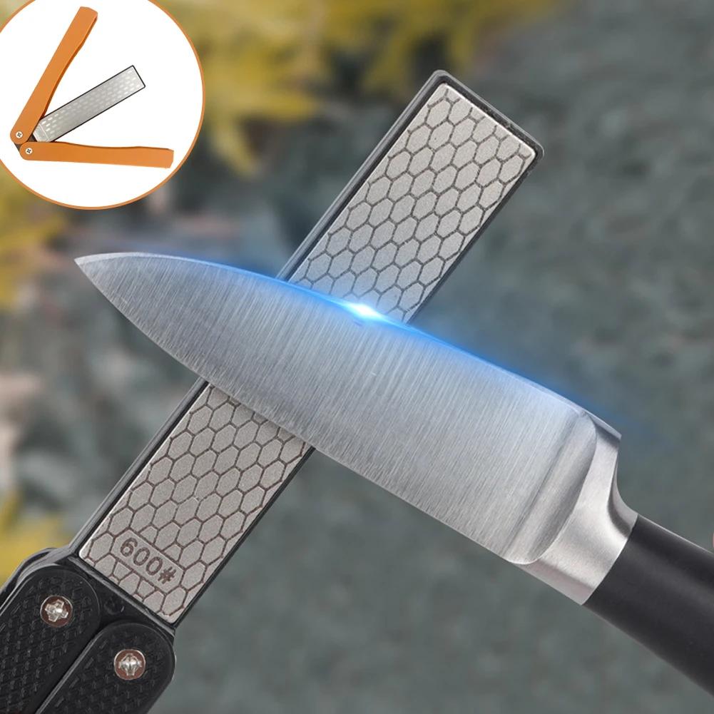 1pc Professional Kitchen Knife Sharpener Portable Double Side Grindstone Tungsten & Diamond Ceramic Sharpening Stone Sharpener