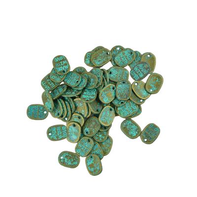 50 STKS Antiek Patina 11x8mm Ovale Spacer Losse Kralen DIY 'MADE WITH LOVE'
