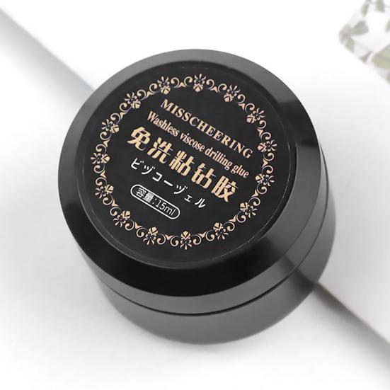 Yousheng 15ml Nail Art Glue Safe Ingredient Quick Dry Long-Lasting Effect No Stimulation Wide Application Paste Jewelry Wipe Free 4-in-1 Nail