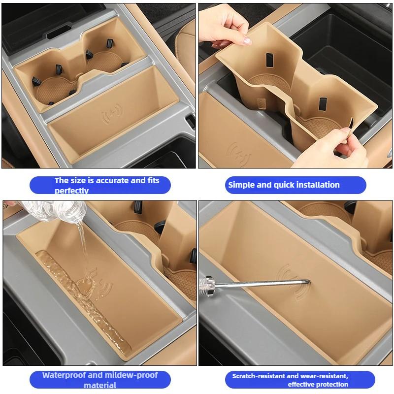 For Land Rover Defender 2025 90 110 130 Wireless Charging Pad Silicone Non-Slip Central Water Cup Holder Modification Accessory