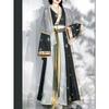 Chinese Wei Jin Dynasty Style Waist Length Hanfu Women's Cross Collar Suit