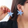 2026 New Fashion Colorful Enamel Starfish Stud Earrings for Women Exaggerated Large Star Charm Earring Jewelry Holiday Gifts