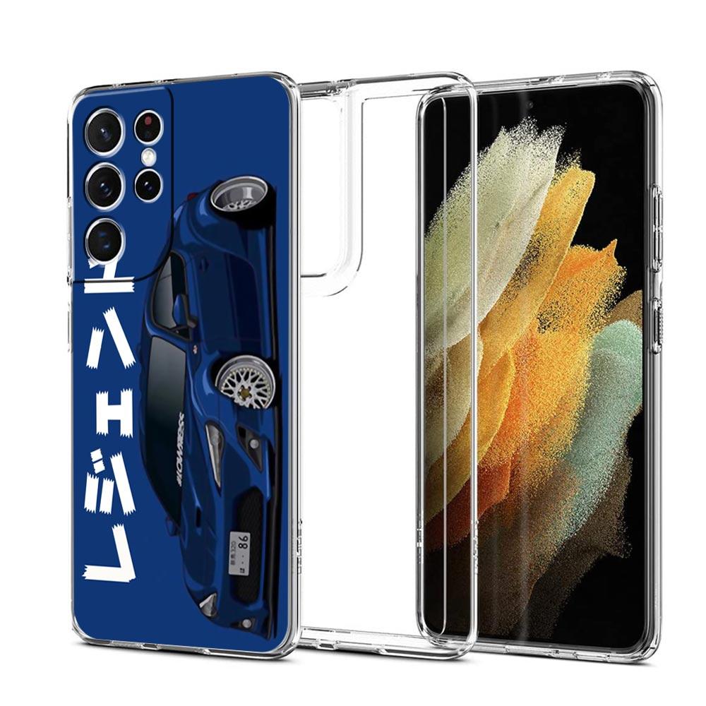 JDM Tokyo Drift Sportwagen Handyhülle Für Samsung Galaxy S22 S21 S20 FE Ultra 5G S10 S10E S9 S8 Plus Note 10 20 Weiche Klare Hülle