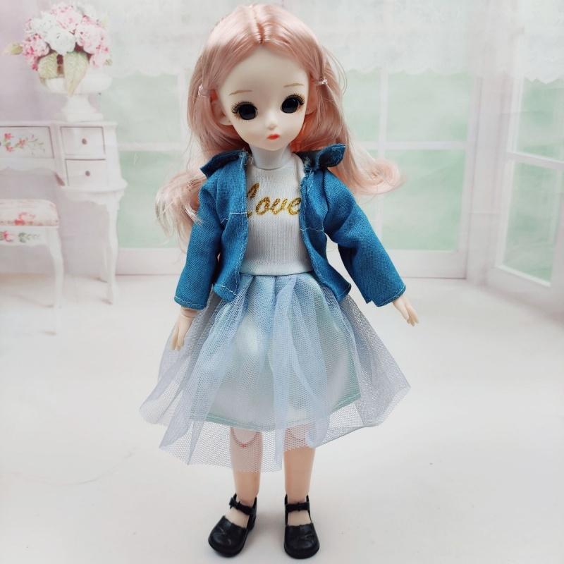 Oblečení pro 1/6 BJD panenku Roztomilé šaty Sukně Pokrývka hlavy 30cm Princezna Panenka Ležérní Kostým Oblečení Doplňky pro panenky Dívka DIY Hračka Dárky