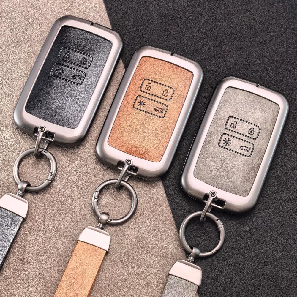 Leather Car Key Case Cover For Dacia Duster Logan 3 Jogger Sandero for Renault Clio 5 Megane 4 Zoe Kadjar Captur Arkana Koleos