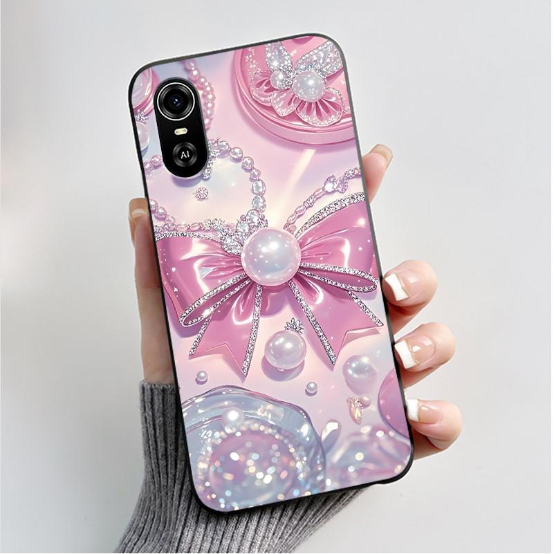 For ZTE Blade A33S Phone Cases Soft Silicone Back Cover For ZTE Blade A 33 S Case Fashion Flower Black TPU Shell Coque A33S Capa