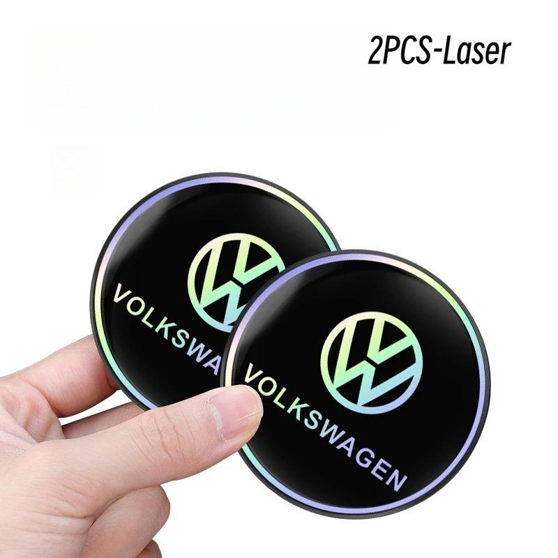 W149-2PCS VW Series Car Cup Holder Mat 7cm Leather Water Coaster for Volkswagen GTI R Line Polo Golf Passat Tiguan Arteon Caddy Jetta