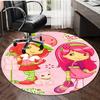 1pc Strawberry Princess3 Design Printed Area Round Carpet for Bedroom Living Room Home Decor Rugs Mat Non Slip Mat Rug for Bedside
