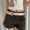 Ethnic Style Rivet Waist Belt PU Leather Dress Jeans Belt Fashion Women's Belt  Ladies