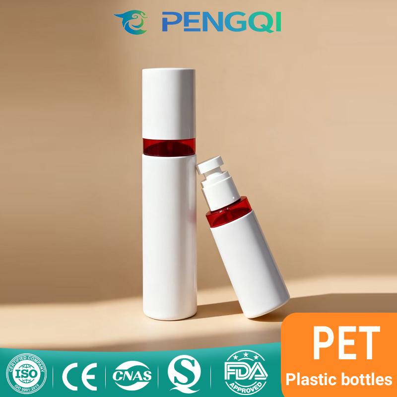 

Press-Type Cosmetic Travel Bottle Set: 50ml Lotion Bottle and 30g Luxury Cream Bottle with Ultra-Fine Mist 30ML White PET