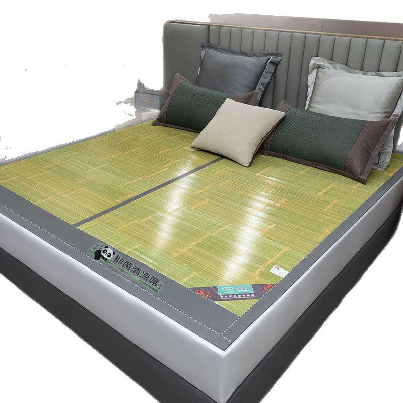 Bamboo Ice Silk Summer Cooling Mat: Foldable Double-Sided Mat for Dormitory or Home, 1.8m
