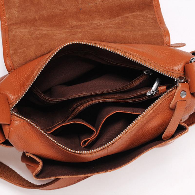 Fashion All-in-one Simple Cowhide Motorcycle Bag Single Shoulder Oblique Cross Top Layer Cowhide Genuine Leather Bag for Women
