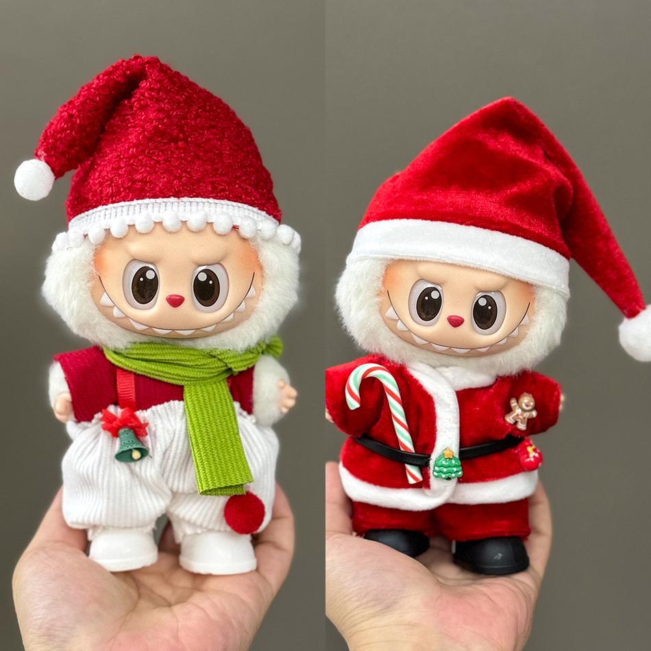15/17cm Labubu Clothes Christmas Outfit Halloween Pumpkin Shawl Cute Plush Set for Accessories Christmas Holiday Gift In Stock