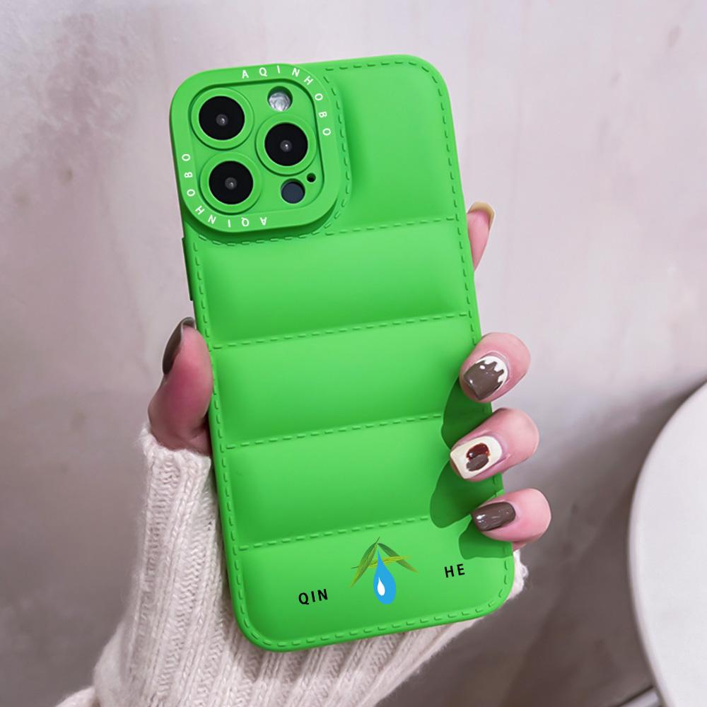 ADD LOGO Down Jacket TPU Mobile Phone Case for iPhone 14 Pro Max
