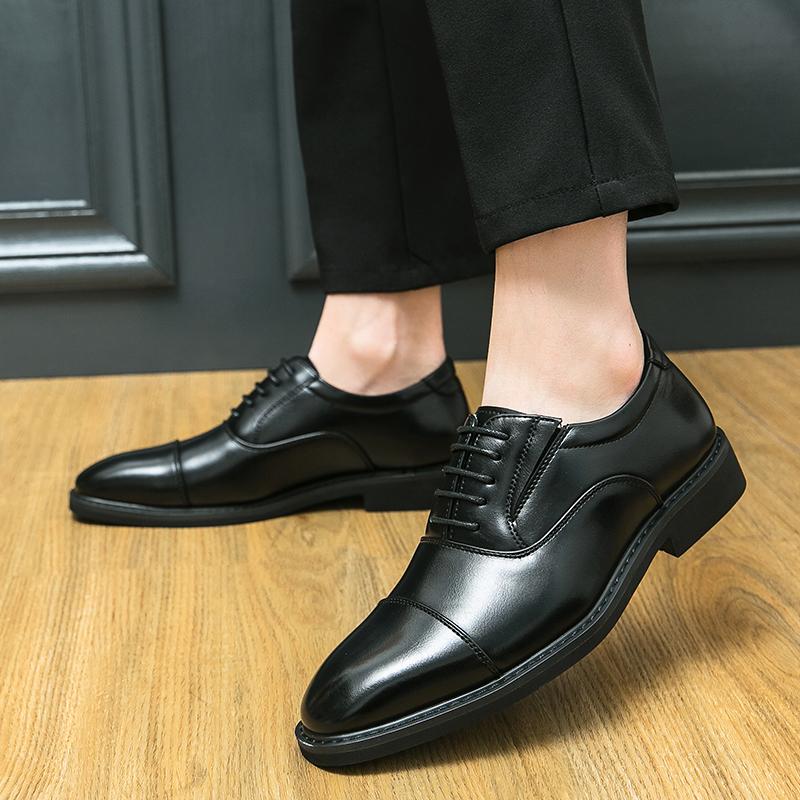 Fashion Men Vintage Classic Formal Shoes Black Brown Business Office High Quality Derby Shoes Banquet Wedding Leather Shoes Size 38-46