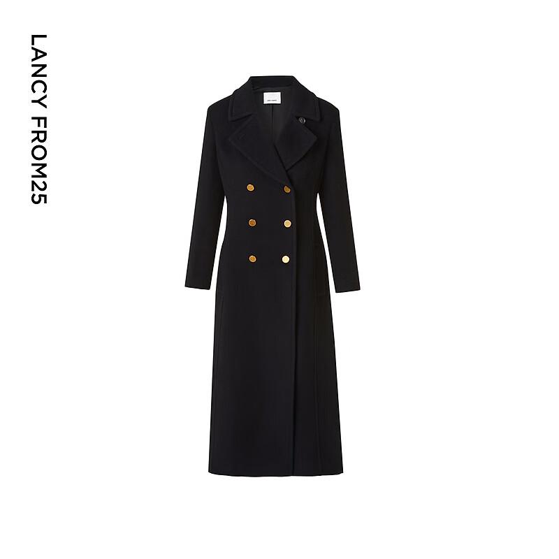 LANGZI Pure Wool Military Style Slim Fit Wool Coat