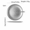 Retro Stainless Steel Circle Dinner Plate,Gray Heat-Resistant Home Steak Plate Dinner Dishes Grill Tray Tableware,Kitchenware