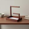 Wooden Bracelet Holder with Tray MultiFunctional Crossbar Jewelry Stand SpaceSaving Countertop