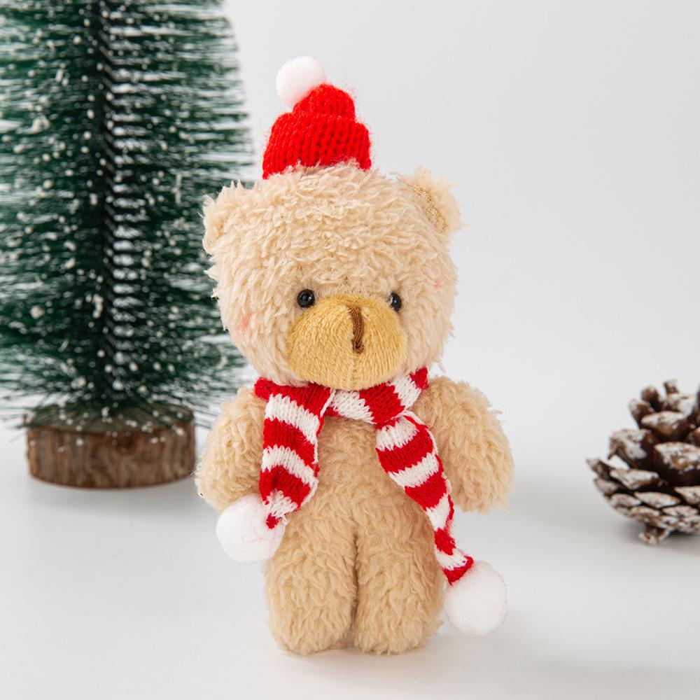Plush Bear with Scarf - DIY Decorative Doll for Christmas Tree or Gift
