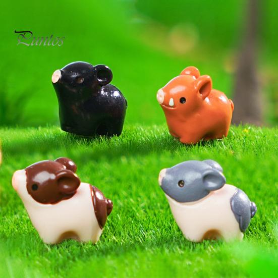 6 ks Mini Pig Figurka Pryskyřice Miniaturní Prase Ornament Planter Dekor Cartoon Mini Pig Socha pro mech Mikrokrajinka Pohádkové zahradní doplňky