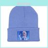 Frozen Elsa Kids Knitted Hat With Airy Acrylic Material For Autumn Winter Warmth