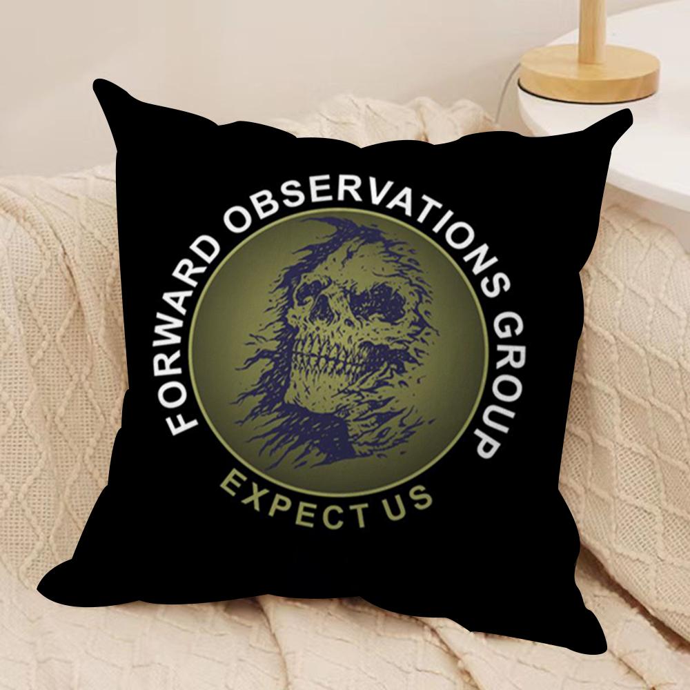 Forward O-Observations Group Cushion Cover Soft Plush Fabric Double-Sided Printed Sofa Cushion Cover for All Seasons Home Decor