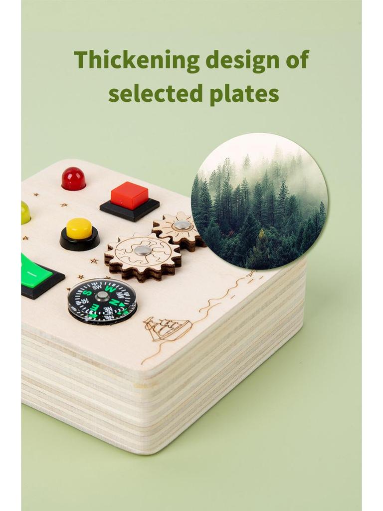 Montessori LED Circuit Board Wooden Busy Toy for Early Education