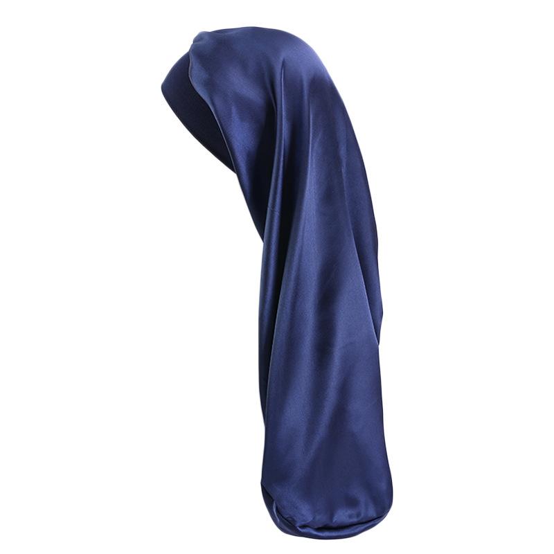 Super elastic wide-brimmed long tube hat, long hair satin nightcap, beauty salon cover hat TJM-446G