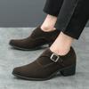 Fashion High Heel Shoes Dress Man Suede Formal Office Leather Shoes for Men Elegant Business Elevator Shoes Heighten 6cm Man Platform
