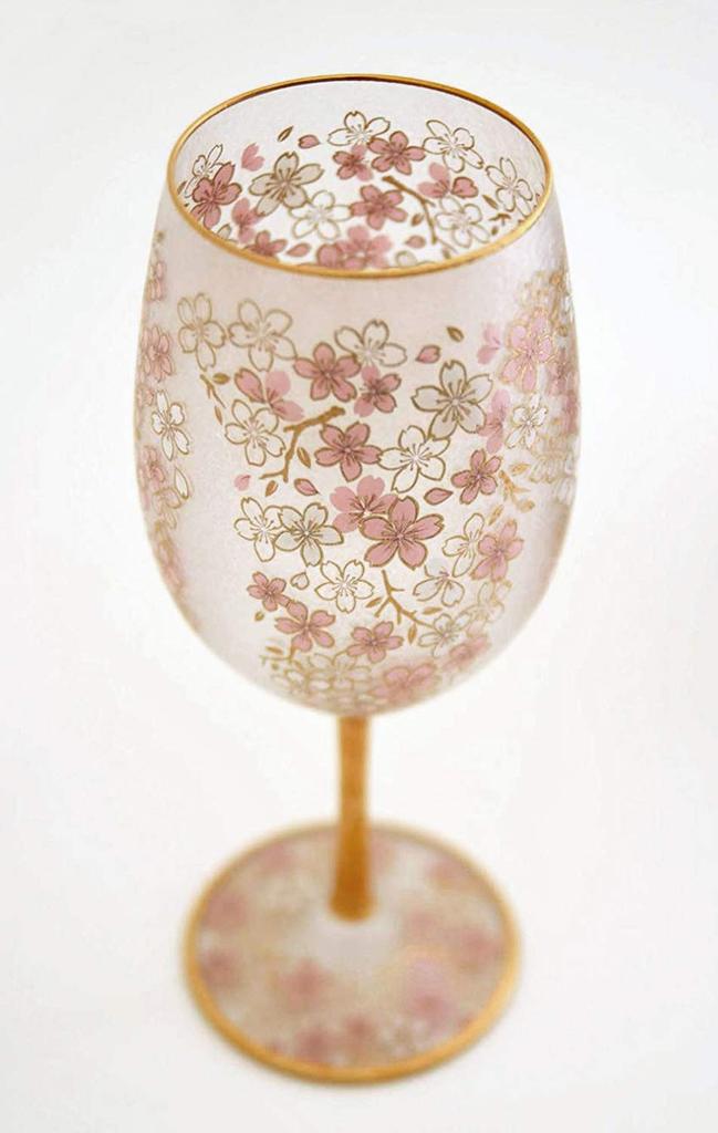 Aderia El Dorado Cherry Blossom Wine Glass, 540ml, Made in Japan, Gift Boxed, Stylish, Perfect for Red Wine and White Wine, Gift for Women, Mother's D
