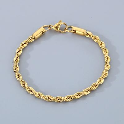 Pozlacený 18k zlatem 925 stříbrný řetízek 4MM Náramky pro muže ženy Unisex Jednoduchý náramek s přívěskem Svatební párty Dárek 20 cm 8 palců