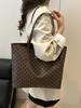 2025 Summer Women's French Tote: Large Capacity Solid Color Shoulder Handbag with Letter Design