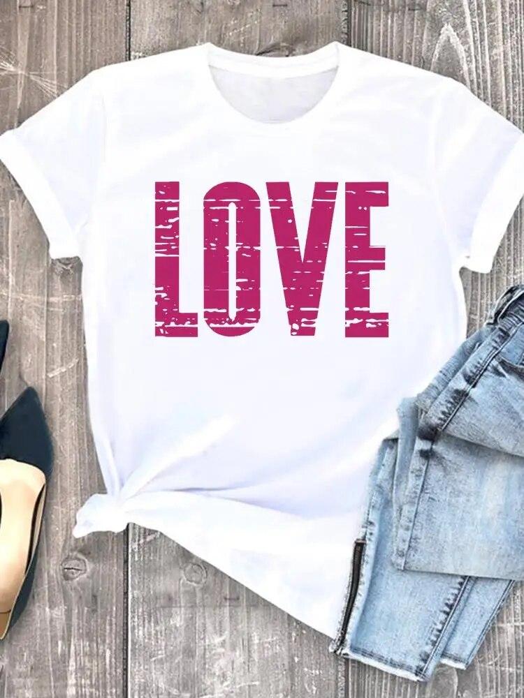 Женская рубашка с акварельным принтом «Любовное сердце» — фото 26