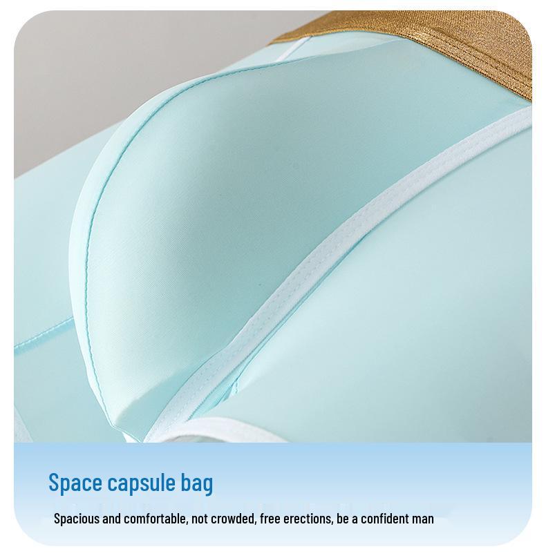 Men's Ice Silk Boxer Briefs - Mid-Waist, Solid Color, Breathable, Quick-Dry, Sexy Trunks