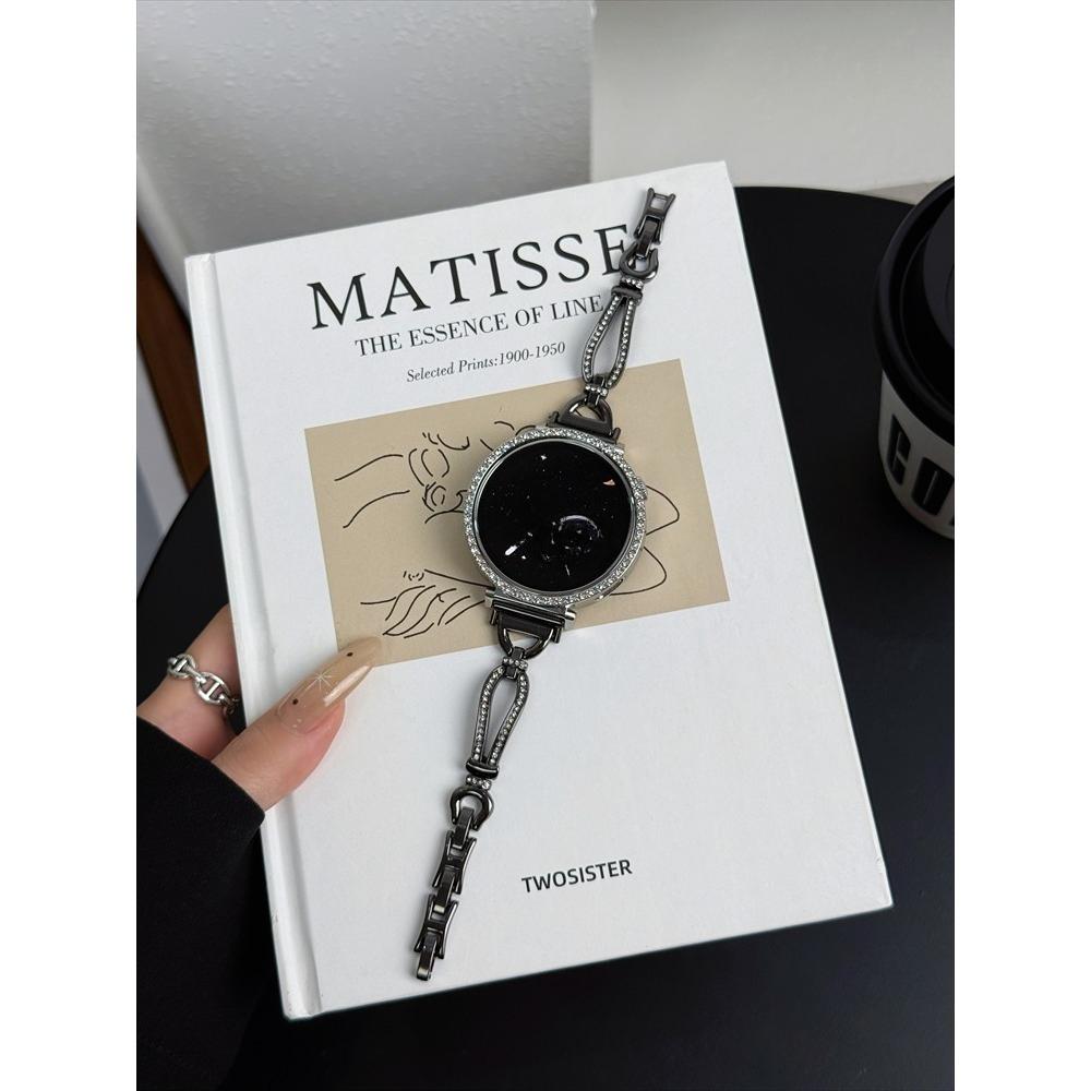 

18/20/22mm Fashion Horseshoe Buckle Rhinestone Bracelet For HUAWEI WATCH Ultimate 2/GT 6 Wristband Strap For GT 5 Pro no the protective case чорний
