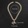 Hip Hop Zinc Alloy Crown Queen Letter Full Diamond Pendant Temperament Personality Necklace Jewelry