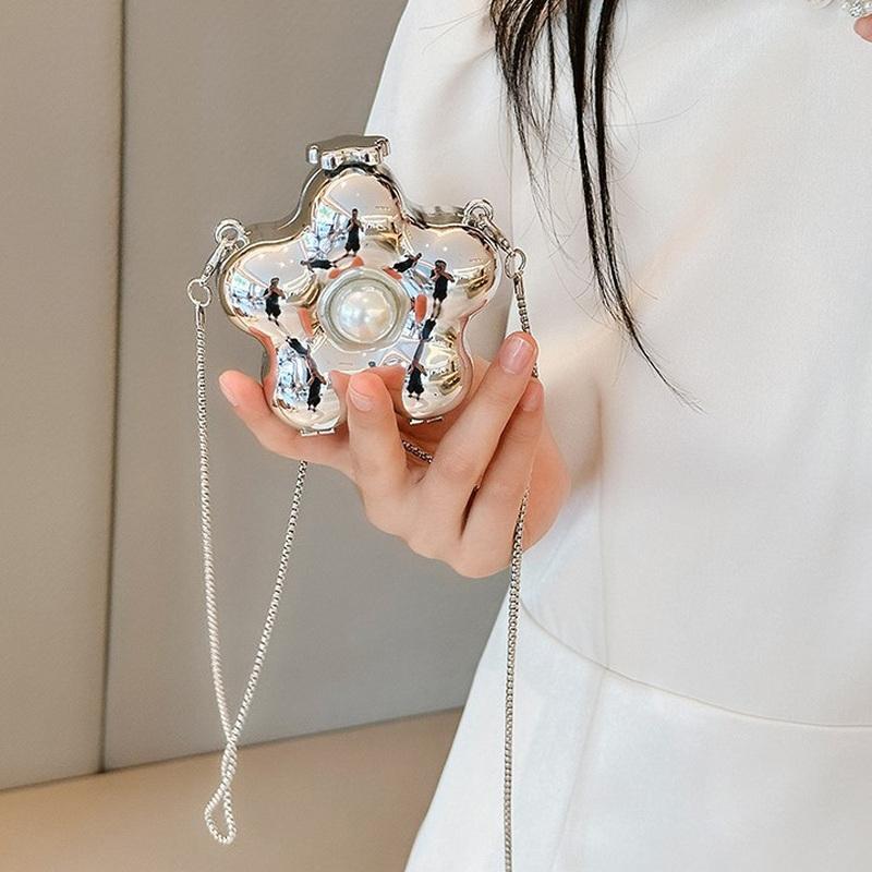 Acrylic Lipstick Bag For Wommen High Quality Acrylic Shoulder Bag Flower Bow Bag Mini Change Key Crossbody Bag