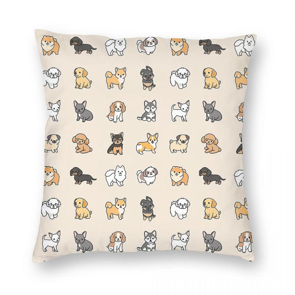 Puppy Love Chihuahua Pillowcase Polyester Linen Velvet Pattern Zip Decor Pillow Case Sofa Seater Cushion Cover