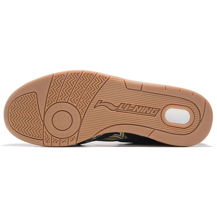 Li Ning 937 Fabric Leather Durable Lightweight Breathable High-Top Skate Shoes Men Skate Shoes Black Blue AZGS043-3