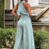 Women's Fashionable Round Neck Sexy Printed Jumpsuit