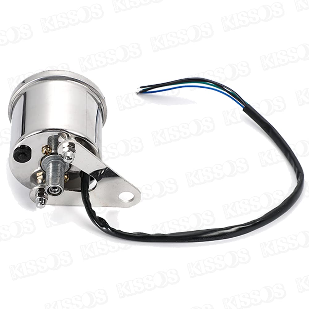 Compteur de vitesse mécanique LED numérique 12V pour moto avec commutation Universel Compteur de vitesse/Compte-tours Rétroéclairage 7 couleurs, (argent)