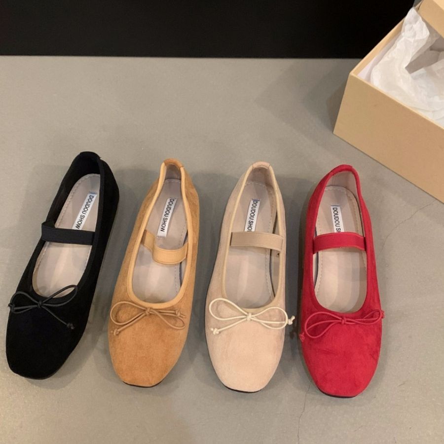 

Flat-bottomed small red single shoes women s shoes spring and autumn 2025 new spring French ballet shoes Mary Jane evening shoes 40 жёлтый