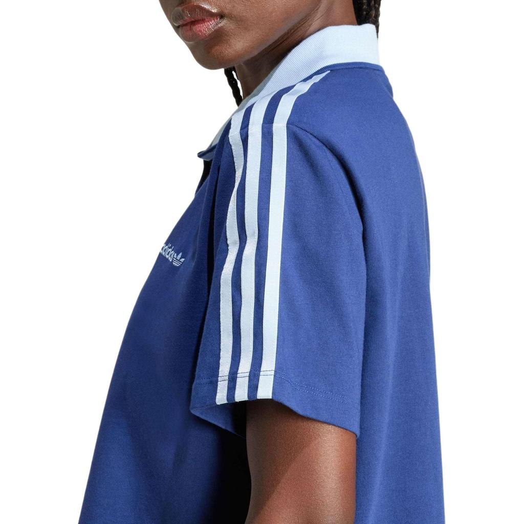 adidas Originals LOOSE CROP Polo Shirt Women's Dark Blue IX3543