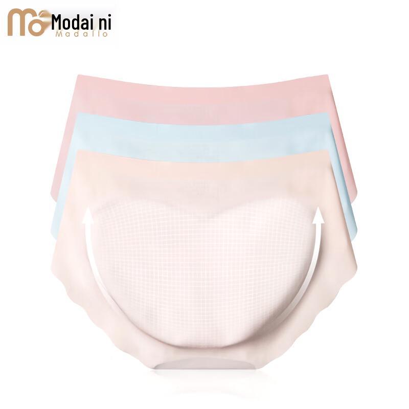Women's Modal Ice Silk Seamless Antibacterial Briefs 3-Pack