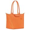 LONGCHAMP Recycled Polyamide Canvas Dumpling Bag Handbag, Shoulder Bag Womens Orange